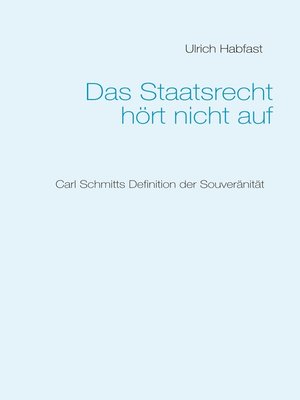 cover image of Das Staatsrecht hört nicht auf